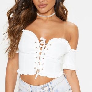 Pretty little thing denim crop top